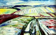 Edvard Munch aker i sno oil painting